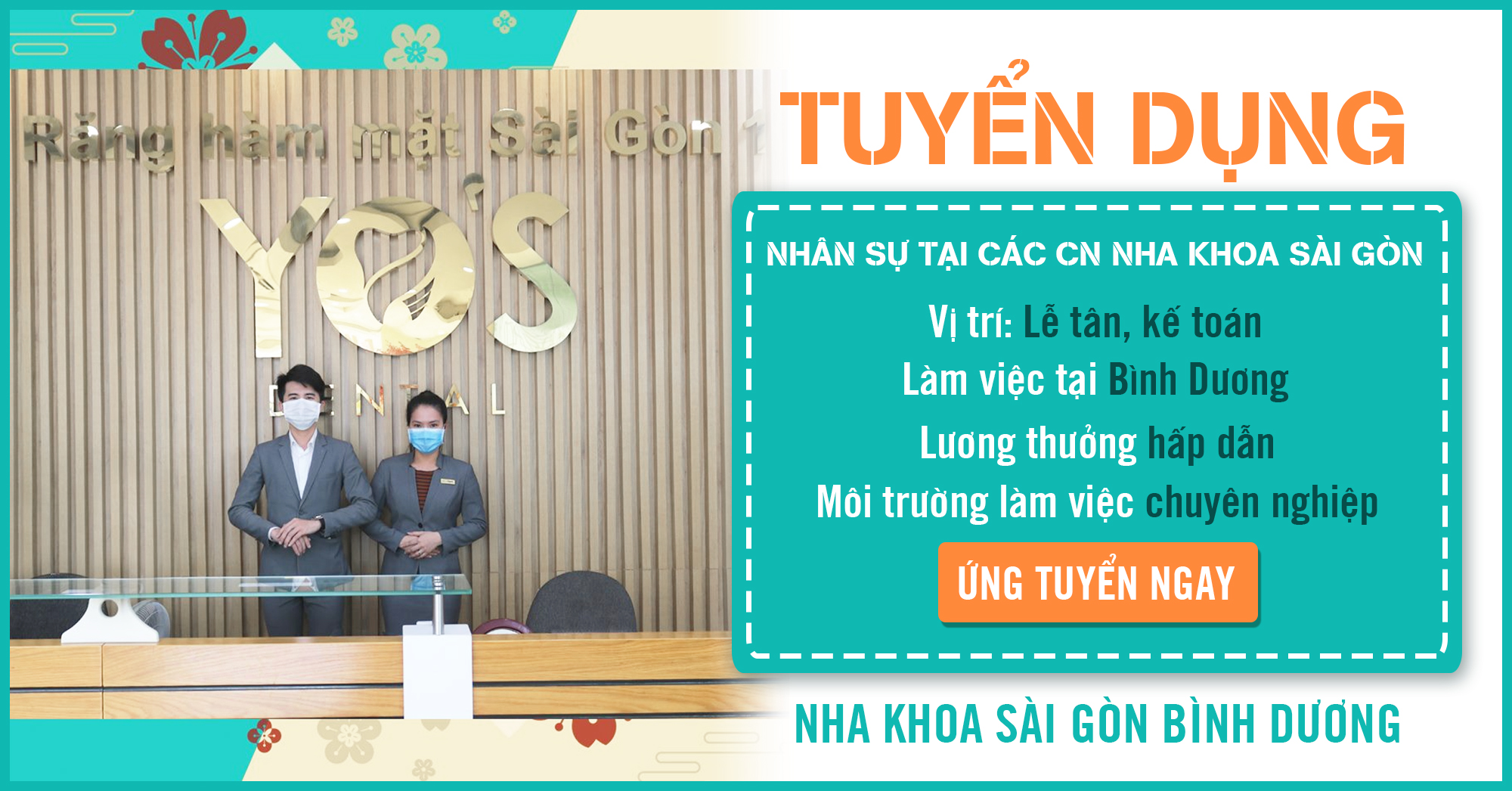 nha khoa sài gòn tuyển dụng lễ tân